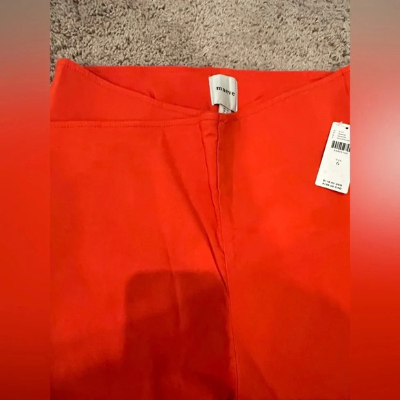 NWT new Anthropologie maeve structured bombshell capris pants red 6 orange - Picture 9 of 15